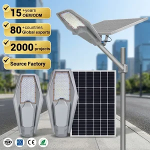Light Control Outdoor Waterproof Aluminum IP67 100W 200W 300W 400W Solar Split Street Lamp