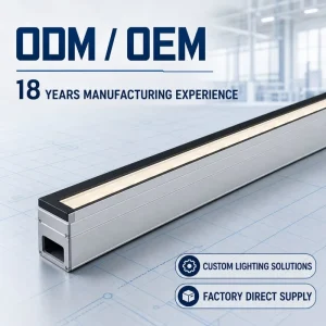Linear Inground LED Light IP67 DC24V Mounting Sleeve Water-Draining Walkway Fixture 12W/18W/24W/36W D3550-05 for Garden Roads