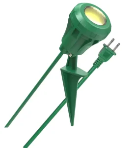 Linsheng 120V 300LM 5000K Outdoor Flood Light with 6FT Cord Weatherproof Heavy Duty Stake Working Light for Landscape Garden Yard