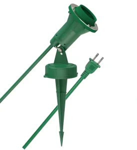 Linsheng Electric Outdoor Green Laser Projector Light Stake Spike Base Adjustable Garden Lawn Spotlight Socket US Plug ETL
