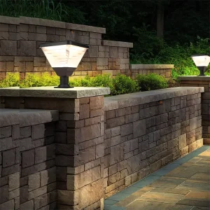 Lithium Iron Phosphate PC Aluminum Waterproof Black Outdoor IP65 Solar Gate Pillar Light 3000-6000K