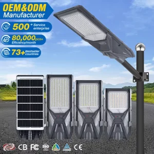 Long Lifecycle Outdoor Lighting IP66 Waterproof SMD 100w 200w 300w Integrated All in One Led Solar Street Lamp