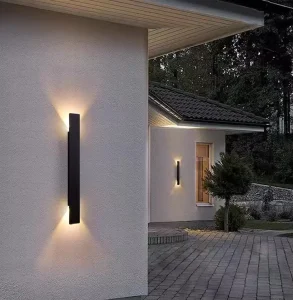Long Strip Indoor and Outdoor Wall Sconce with Up and Down Lighting for Corridors and Staircases