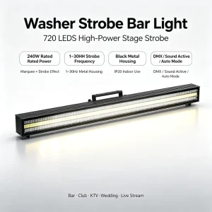 Long Strip RGB Strobe Wall Washer Light 720 LED Flashing Strips DMX512 Wedding Party Bar Disco Stage Light