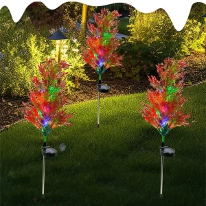 Longtian LED Solar Cypress Tree Ground Mounted Lamp 2700K Soft Warm White 100lm Outdoor Garden & Road Use IP44 Rated