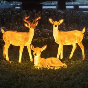 Low Price 3D Deer Shape Sculpture Animal Light for Garden Park Landscape Light Decoration Fiberglass Resin Glowing Deer Statue
