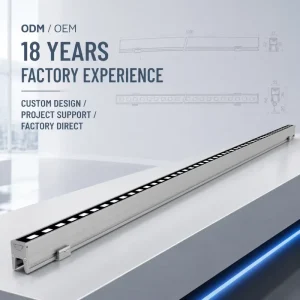 Low-Rise Continuous Wall Grazing Washer Light 12W 15W Seamless Connection Architectural Linear LED Bar for Hotel Exterior