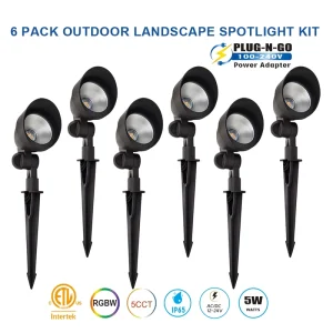Low Voltage LED Landscape Lights 6 Pack Waterproof IP65 Adjustable Spot Lights 12V 24V Exterior Deck Yard Lighting