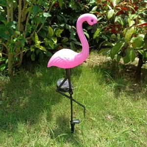 Low Voltage Solar Powered Pink Flamingo Garden Pathway Lights