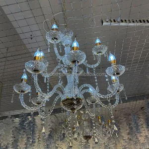 Luxurious Wedding Ceiling Decoration 6/8-Head European Retro Iron LED Chandelier AC-Powered Pendant Light
