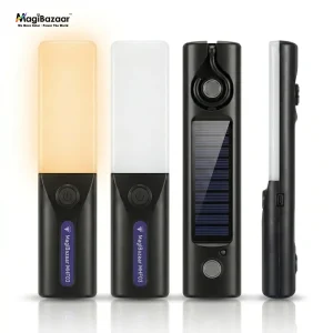 MHF03 Portable Solar LED Work Light Type-C Fast-Charge Magnetic Camping Lantern Red/Blue SOS Emergency Flashlight