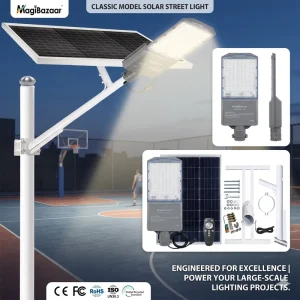 MK120 500W Solar Flood Light IP65 5 Year Warranty 36 Hour Runtime Aluminum 7000K GaN Fast Charging LED Highway RoHS