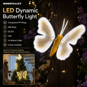 MOMOVALLEY Dynamic Butterfly Landscape Decorative Lighting IP65 Waterproof Commercial Grade Outdoor Garden Park Motif Lights