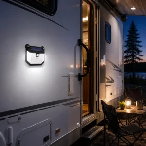 Magnetic Solar RV Porch Light Motion Sensor IP65 Waterproof LED Exterior Wall Sconce Lamp for Camper Trailer Awning