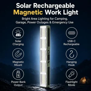 Magnetic Work Light 7500mAh Rechargeable Waterproof Portable Emergency Lamp with Hook for Camping and Repair