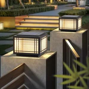 Main Gate Solar LED Pillar Light Aluminum IP65 Waterproof Outdoor Post Fence Column Lights