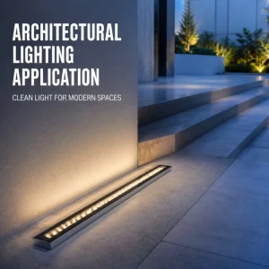 Mains Powered 12W-36W Rectangle Recessed LED Linear Underground Light for Villa Courtyard Pathway Safety Step