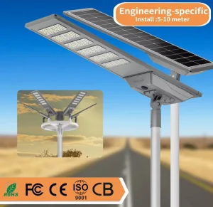 Manufacturer 3D Design Light Effect 400W 500W 600W Solar IP67 Aluminum Alloy SMD LED Outdoor Street Light