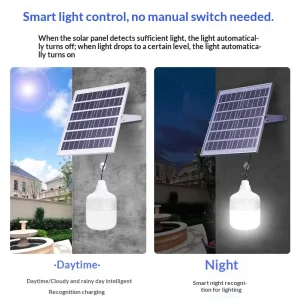 Manufacturer 80W Solar LED Bulb 3-Color Mode Emergency Camping Light High Brightness Portable Outdoor Lantern