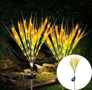 Manufacturer Contemporary Front Yard Pathway Lamp Outdoor Waterproof Solar Powered Wheat Lawn Light