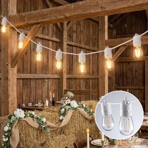 Manufacturer Direct CE RoHS Certified Durable Vintage Retro Style Bistro Market Umbrella Outdoor Festoon Lights