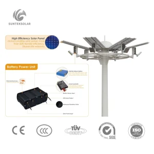 Manufacturer Free Design 15m 20m 18m 20m 25m 30m 45m Solar LED Flood Light High Mast Light Pole for Football Stadiums