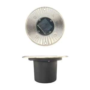 Manufacturer Supplies IP68 4LED Solar Stainless Steel Dimmable Underground Garden Lawn Lights