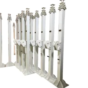 Max 15M Hand Cranking Winch Double Wire Rope Mast Telescopic Light Tower 4m 10m 12m Camera Pole