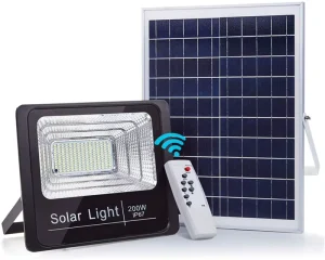 Melinz Factory Solar Flood Light Outdoor Remote Control 100/200/300 Watt IP66 Rating with 100W/200W/300W LED Flood Lights