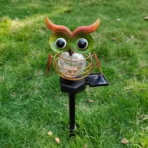 Metal Owl Solar Light Outdoor Waterproof LED Garden Lawn Landscape Lights Mini Owl Solar Lamp
