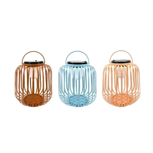 Metal Solar Powered LED Garden Lantern with Battery & DC Waterproof Light Sensor