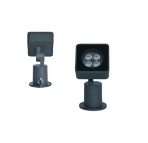 Min Square IP65 Rated Garden Outdoor Spotlight SKD Model 70x70mm Aluminum LED 4W AC 15 Beam Angle Complete Product with Spike