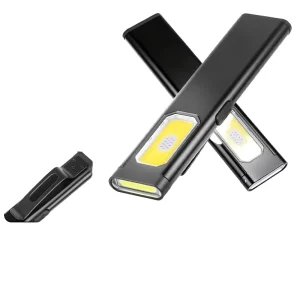 Mini COB Type-C USB Rechargeable LED Torch, Waterproof Magnetic Clip Flashlight