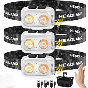 Mini LED Headlamp Ultra light Sensor Headlights USB Rechargeable 10 mode Waterproof Adjustable for Home Outdoors Emergency