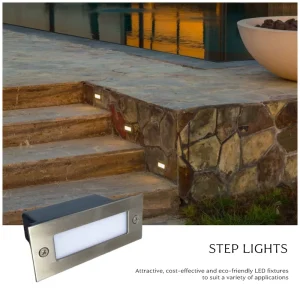 Mini LED Outdoor Garden Wall Step Stair Light Dusk Dawn Waterproof Polycarbonate Diffuser 12V Square 3-Year Warranty Nichia LED