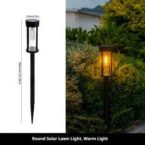 Mini Outdoor 3000K Bright Auto On Off IP65 Circle Solar Garden Lights Long Lasting Solar Powered Landscape Light for Path Yard
