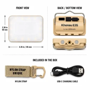Mini Sized 3000mAh Outdoor Portable Camping Lamp 6 Mode Lighting 450Lm Emergency LED IP54 Waterproof USB C Rechargeable 5000K