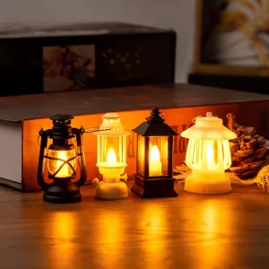 Miniature Pony LED Electronic Candle Lamp IP20 Retro Portable Camping Lantern Hanging Christmas Light Ornament