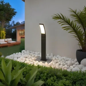 Minimalist Curved LED Lawn Bollard Light Waterproof Outdoor Garden Pathway Light