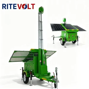 Mobile Monocrystalline Solar Power Station with Long-Lasting Battery, Solar Trailer for Outdoor Garden, Road Use, and Emergency Backup