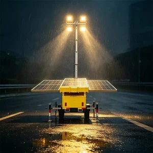 Mobile Solar Light Trailer 7m Electric Mast Construction Site Lighting Tower CE Certified