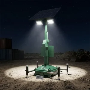 Mobile Solar Lighting Tower with 420W Solar 4M Manual Mast Construction Park Activity Outdoor