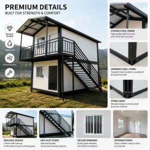 Modern 40ft Container House Eco Friendly Lightweight Modular Prefab Apartment Workshop Kitchen Bathroom Living Room Supermarket