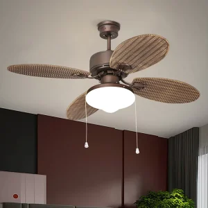 Modern 52-Inch LED Ceiling Fan Light with Remote Control, Industrial ABS Chandelier for Living Room and Outdoor Use