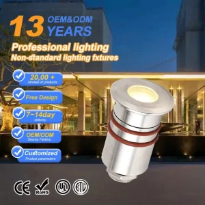Modern All Stainless Steel IP68 Waterproof RGB Underground Mini LED Landscape Garden Light Light Sensor High CRI 80