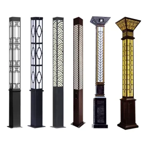 Modern Aluminum Column Light for Villa Courtyards, Waterproof LED Garden Light
