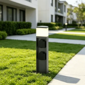 Modern Aluminum IP44 Waterproof Bollard Lamp Socket Warm White 220-240V 2-Year Warranty Outdoor Garden Lighting