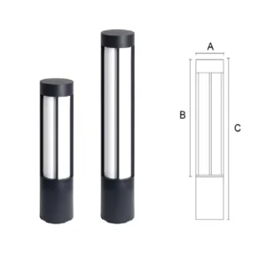 Modern Aluminum Outdoor Lawn Light 20W LED IP54 Water-Resistant 360-Degree Beam Warm or Cool White