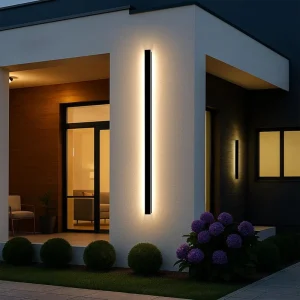 Modern Black Outdoor Linear Wall Sconce IP65 Waterproof for Garage House Patio