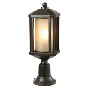 Modern Bronze Die-Cast Aluminum Outdoor Pillar Light Waterproof for Exterior Porches Patios Gardens and Posts